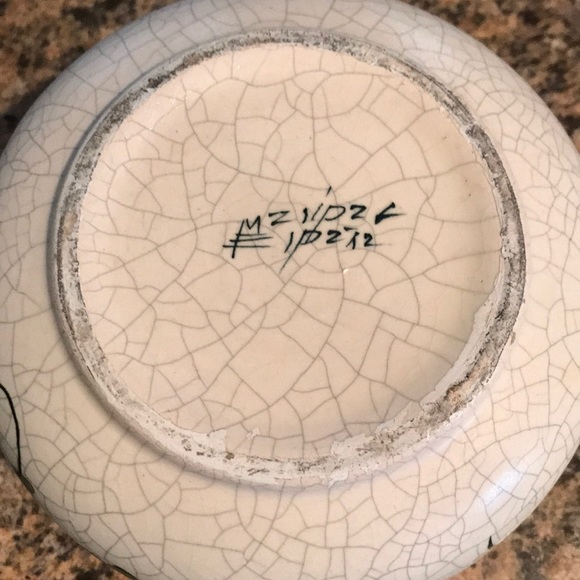 Decorative Bowl with Green Flowers - Picture 4 of 6